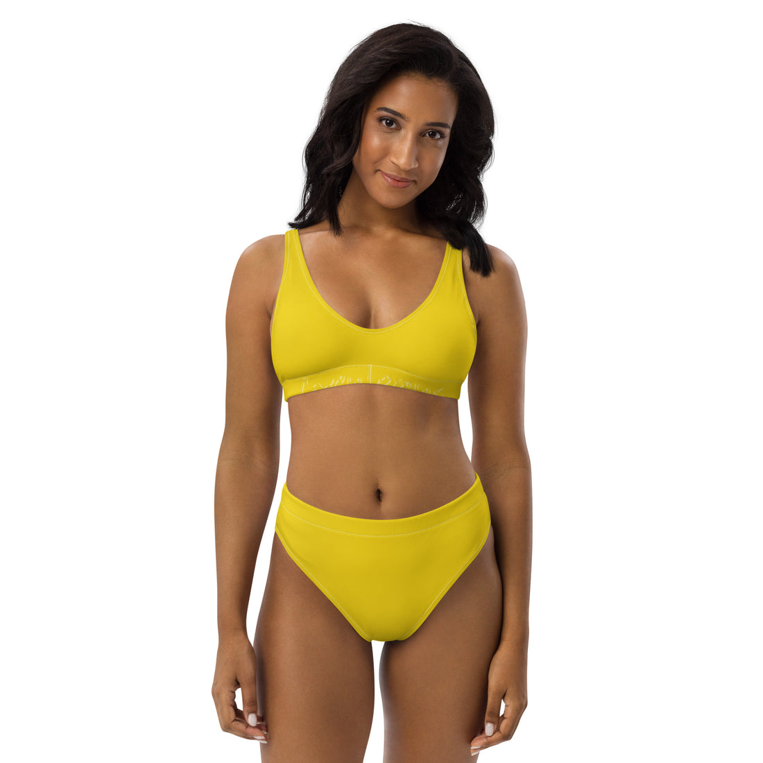 Yellow high-waisted bikini